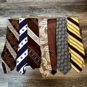 Elegant Brown and Yellow Men's Ties Set